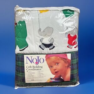 Vintage Noel Joanna 1994 Barbar Elehpant Quilted Crib Comforter 37" x‎ 44" NEW